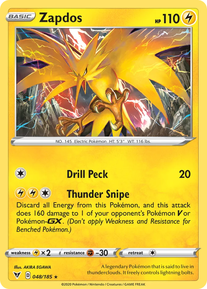 Zapdos #48 Vivid Voltage Pokemon card
