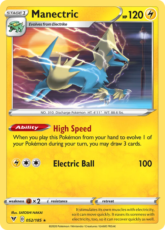 Manectric #52 Vivid Voltage Pokemon card
