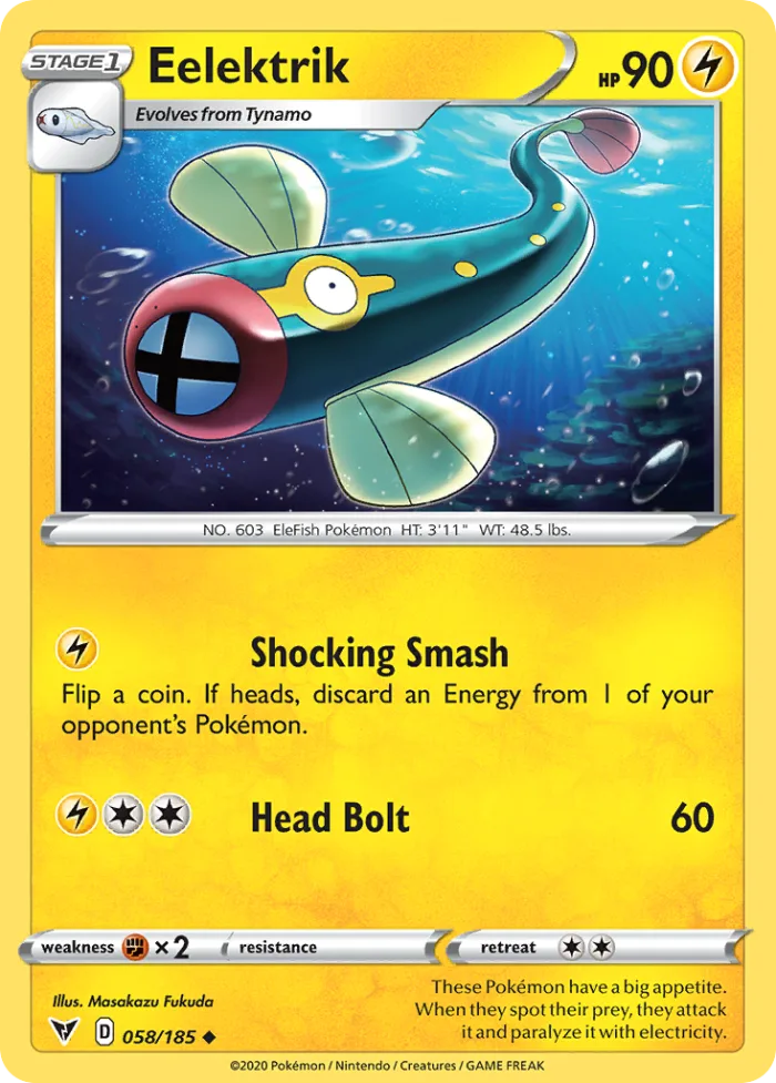 Eelektrik #58 Vivid Voltage Pokemon card