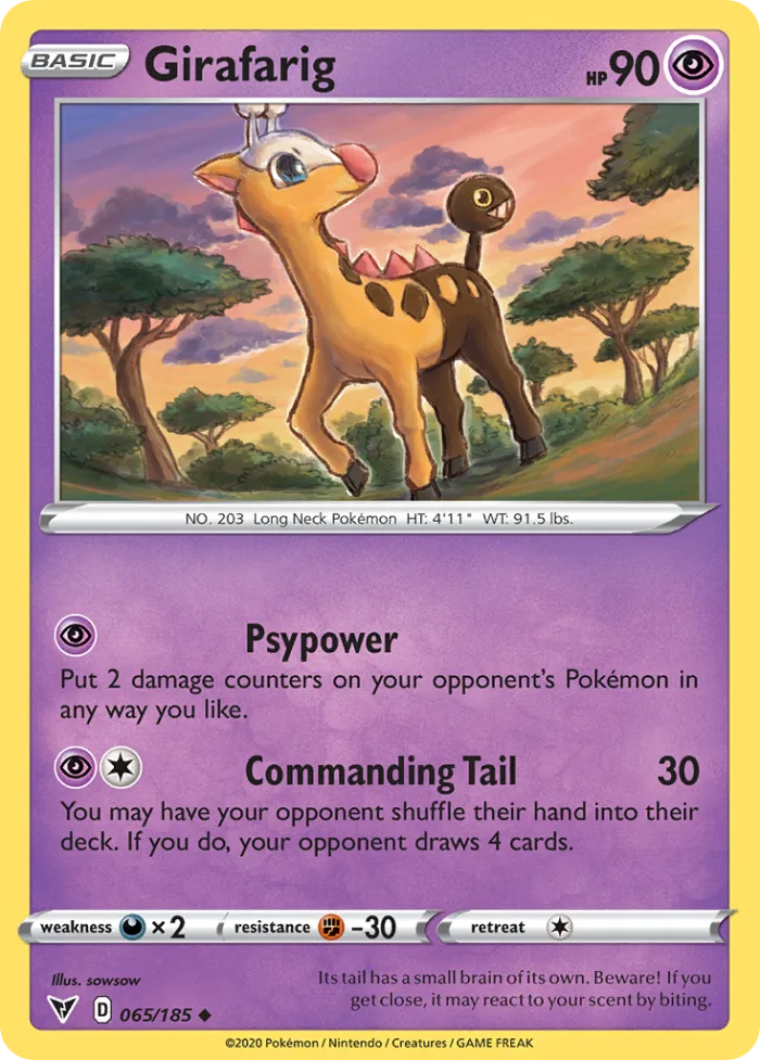 Girafarig #65 Vivid Voltage Pokemon card