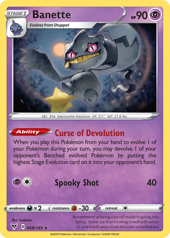 Banette #68 Vivid Voltage Pokemon card