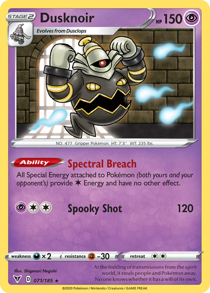 Dusknoir #71 Vivid Voltage Pokemon card
