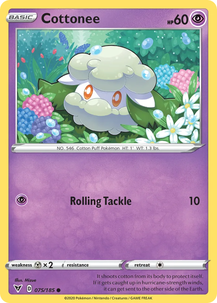 Cottonee #75 Vivid Voltage Pokemon card