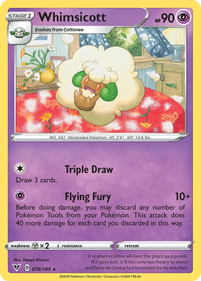 Whimsicott #76 Vivid Voltage Pokemon card