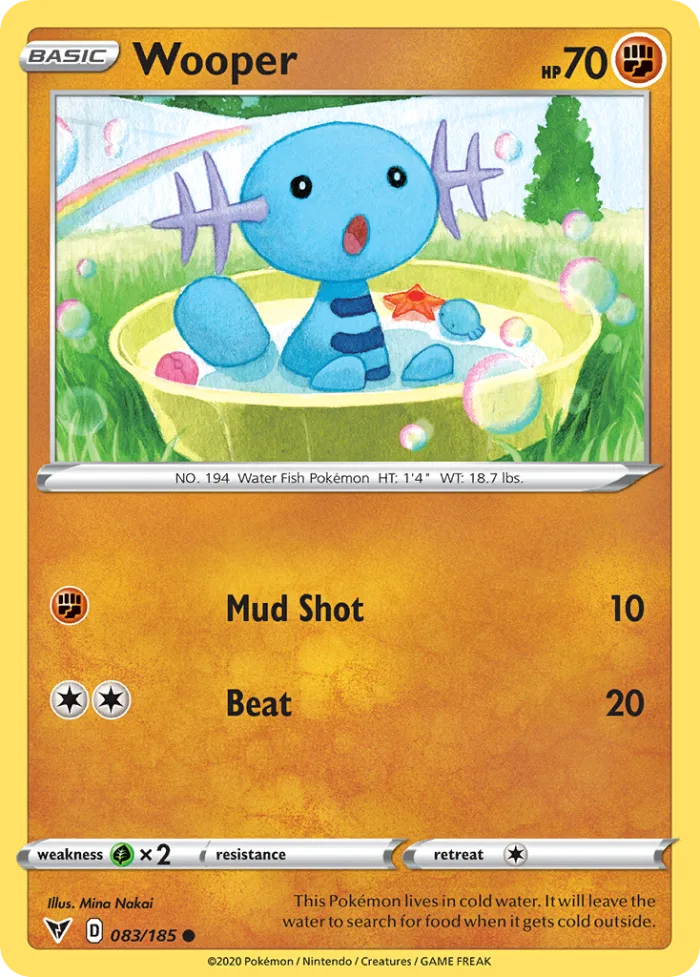 Wooper #83 Vivid Voltage Pokemon card