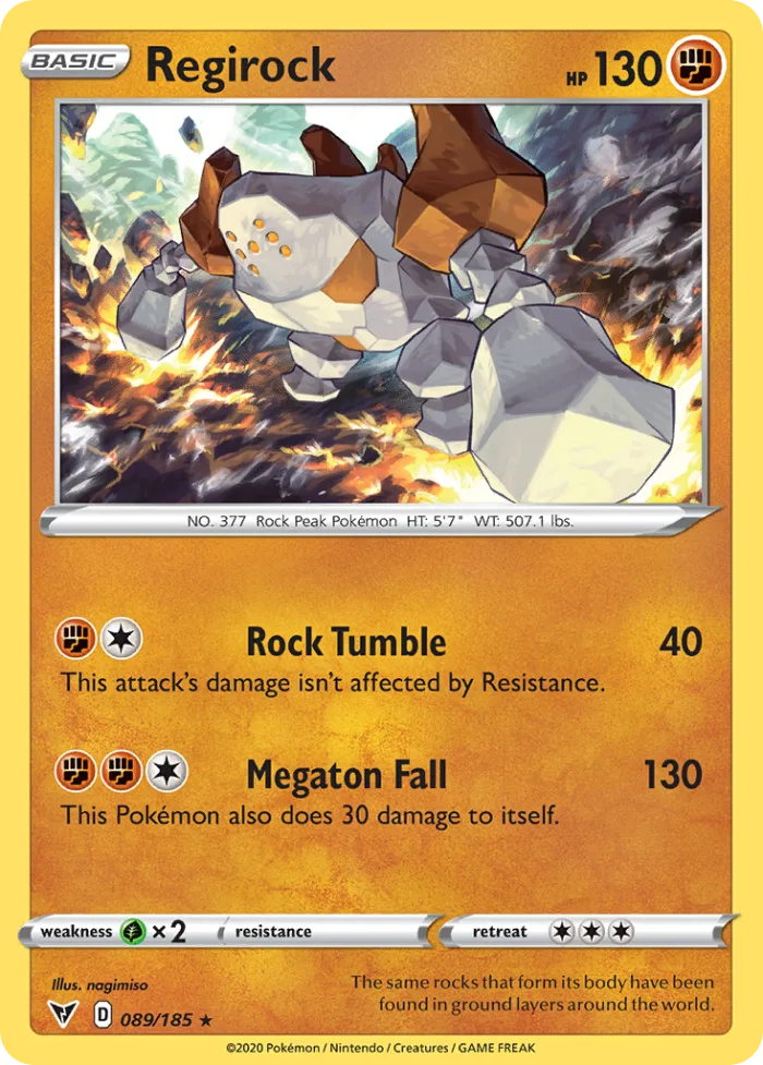 Regirock #89 Vivid Voltage Pokemon card