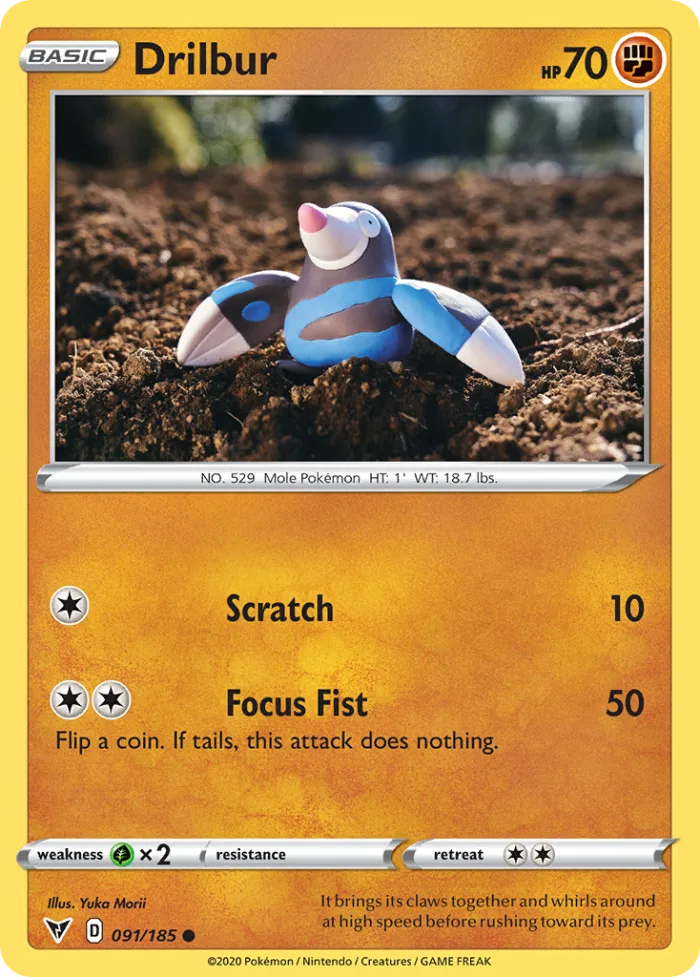 Drilbur #91 Vivid Voltage Pokemon card