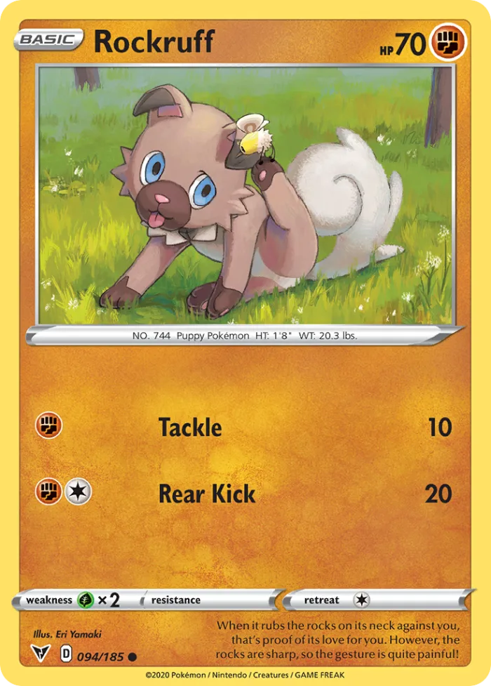 Rockruff #94 Vivid Voltage Pokemon card