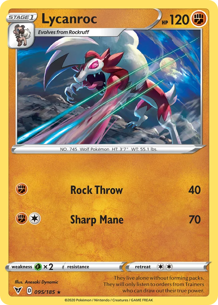 Lycanroc #95 Vivid Voltage Pokemon card