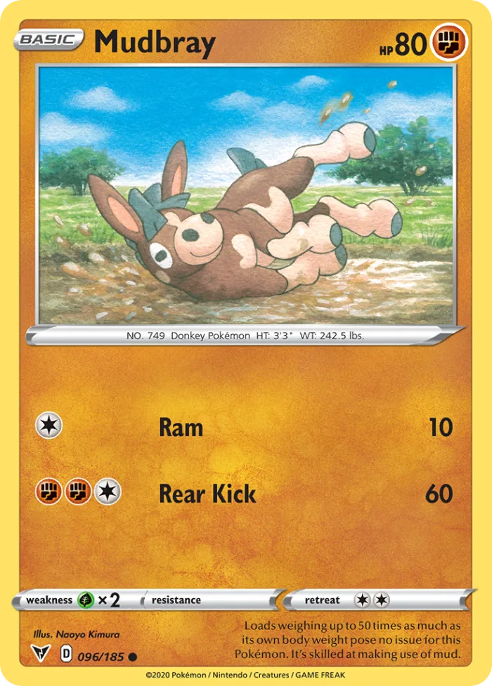 Mudbray #96 Vivid Voltage Pokemon card