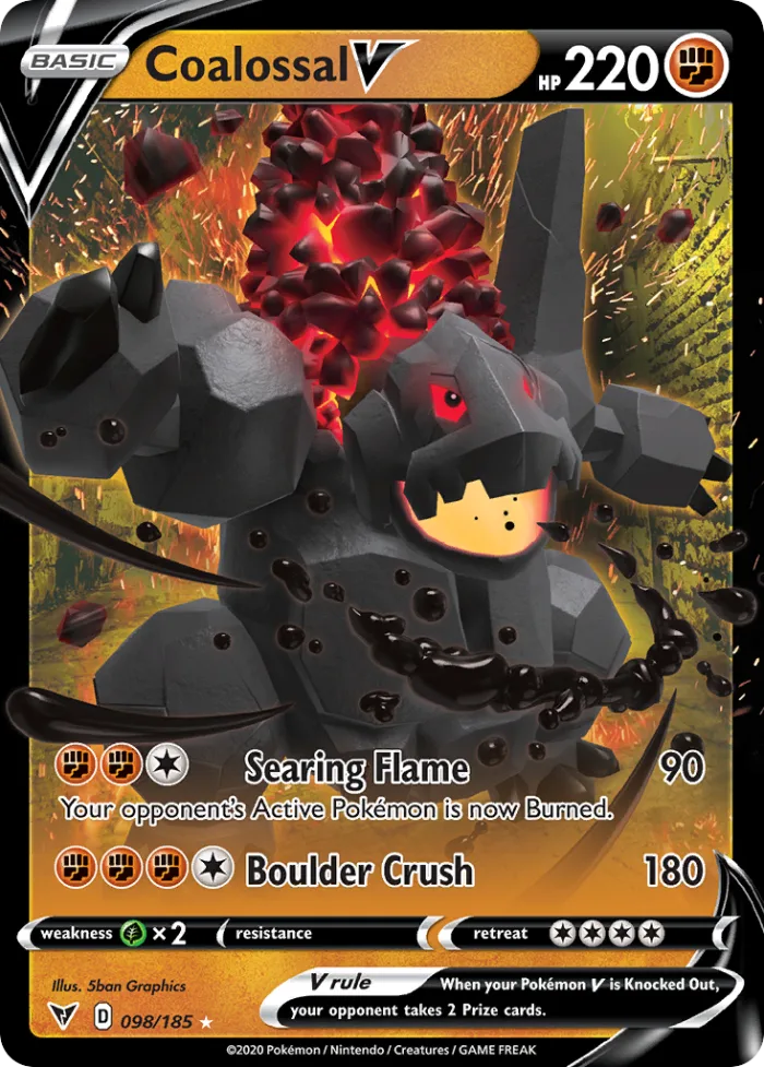 Coalossal V #98 Vivid Voltage Pokemon card