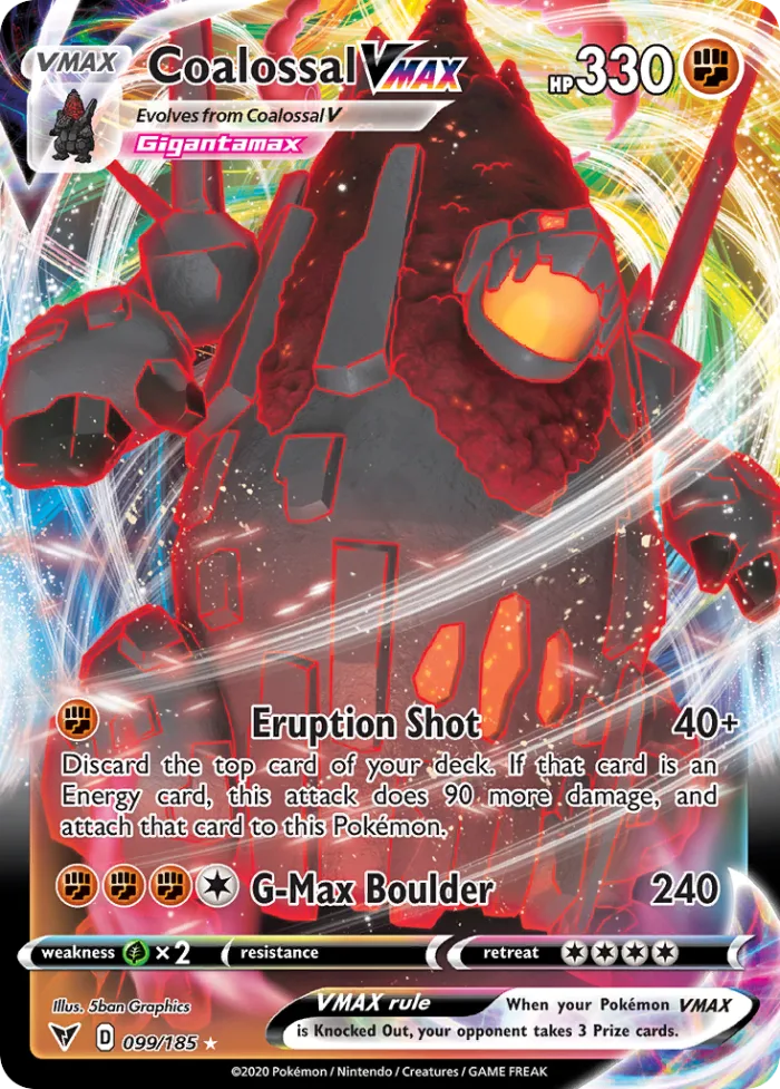 Coalossal VMAX #99 Vivid Voltage Pokemon card