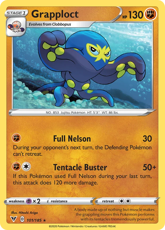 Grapploct #101 Vivid Voltage Pokemon card