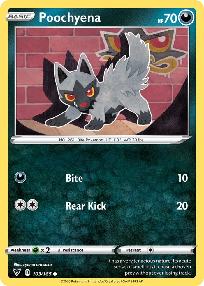 Poochyena #103 Vivid Voltage Pokemon card