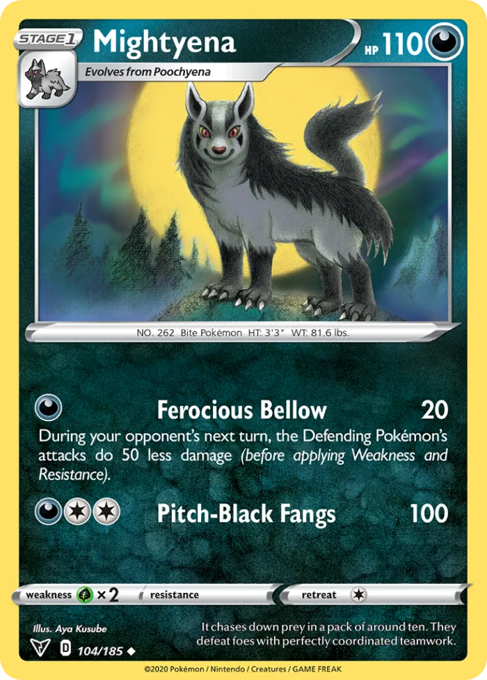 Mightyena #104 Vivid Voltage Pokemon card