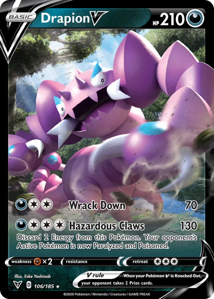 Drapion V #106 Vivid Voltage Pokemon card