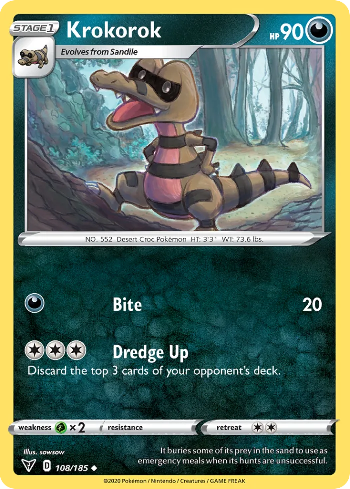 Krokorok #108 Vivid Voltage Pokemon card