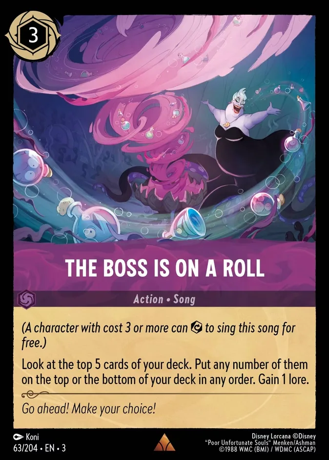 The Boss is on a Roll #63 Into the Inklands Disney Lorcana card