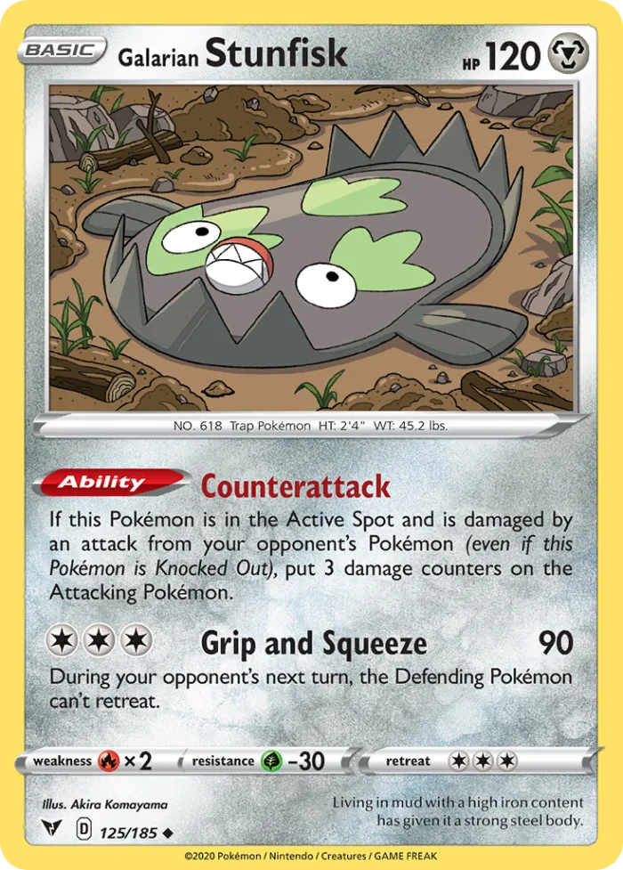 Galarian Stunfisk #125 Vivid Voltage Pokemon card