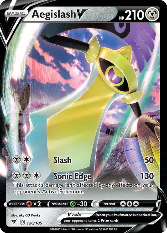 Aegislash V #126 Vivid Voltage Pokemon card