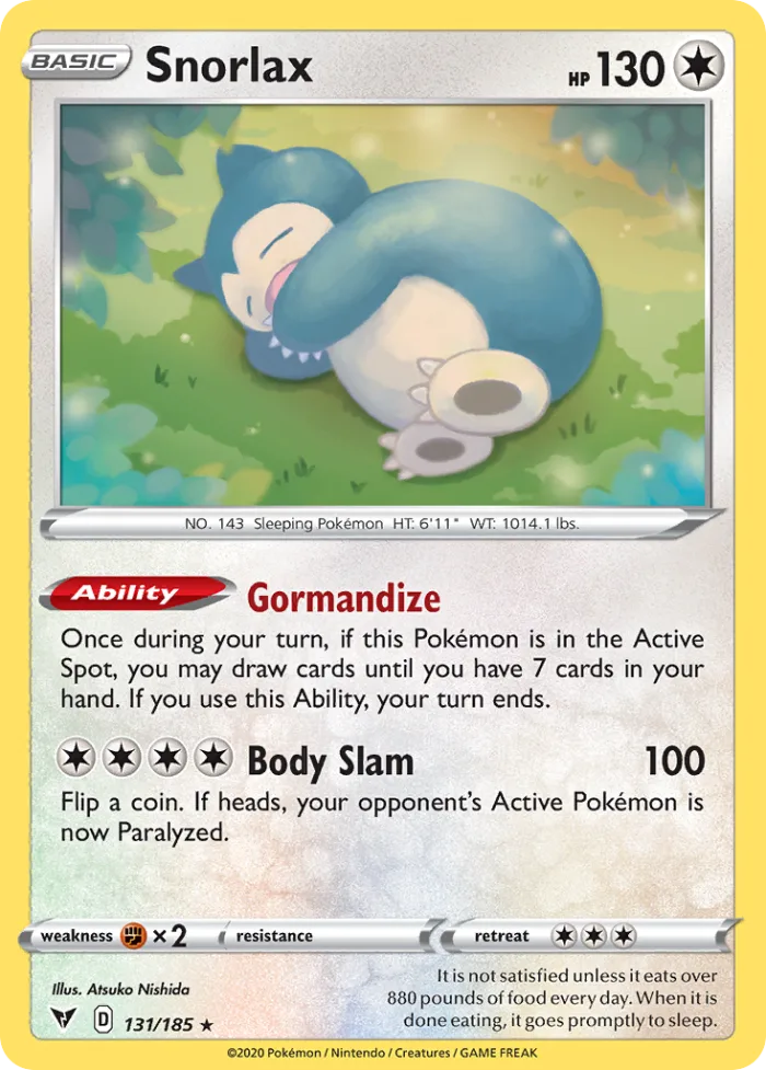Snorlax #131 Vivid Voltage Pokemon card