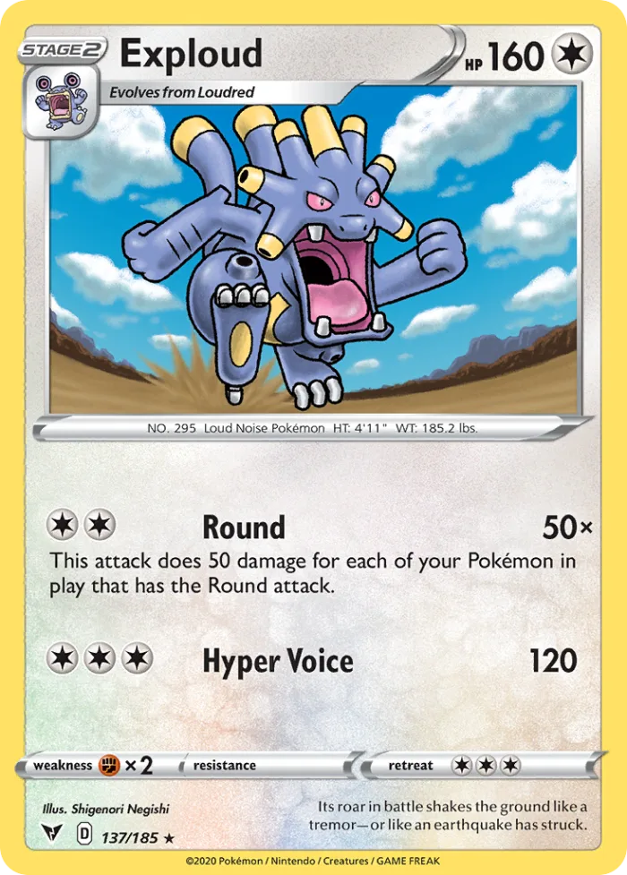 Exploud #137 Vivid Voltage Pokemon card