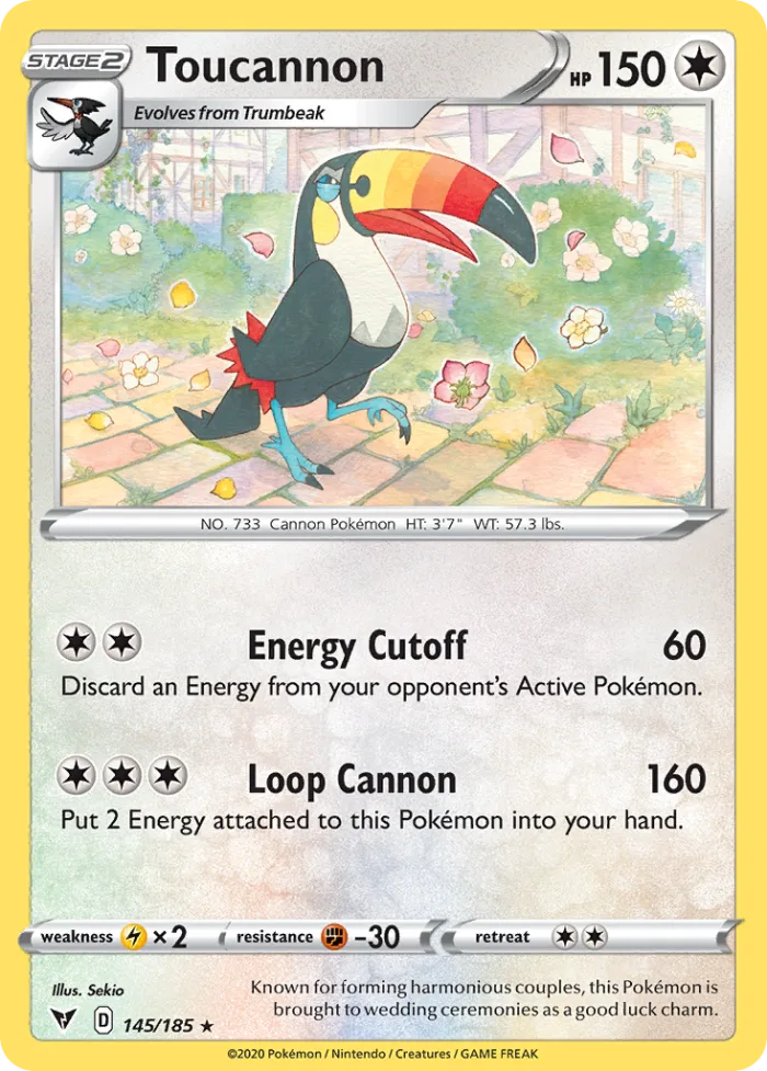 Toucannon #145 Vivid Voltage Pokemon card