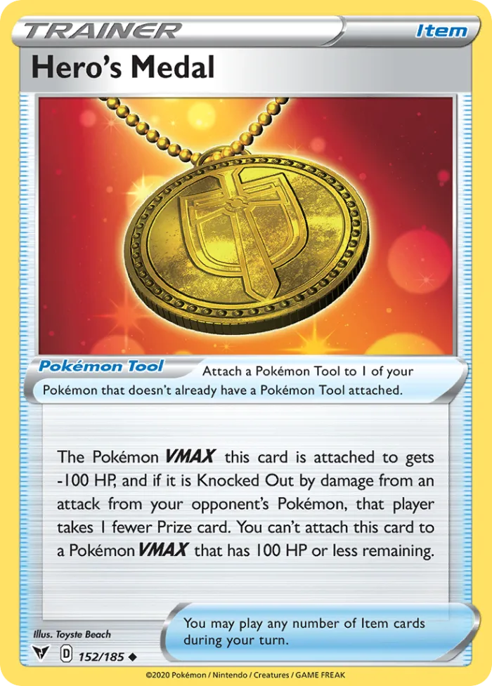 Hero's Medal #152 Vivid Voltage Pokemon card