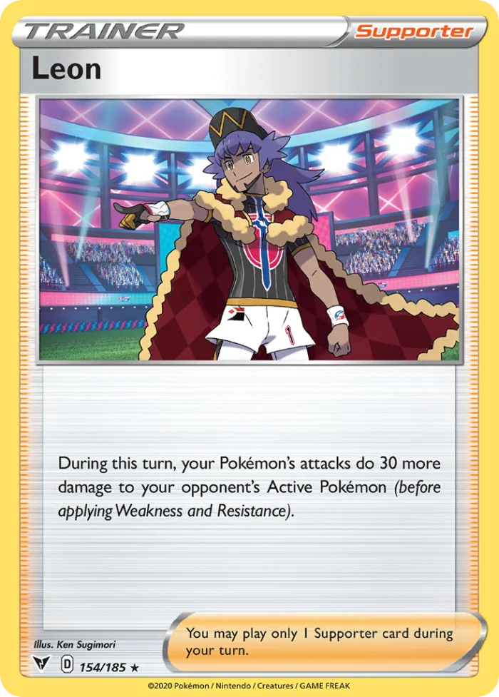 Leon #154 Vivid Voltage Pokemon card