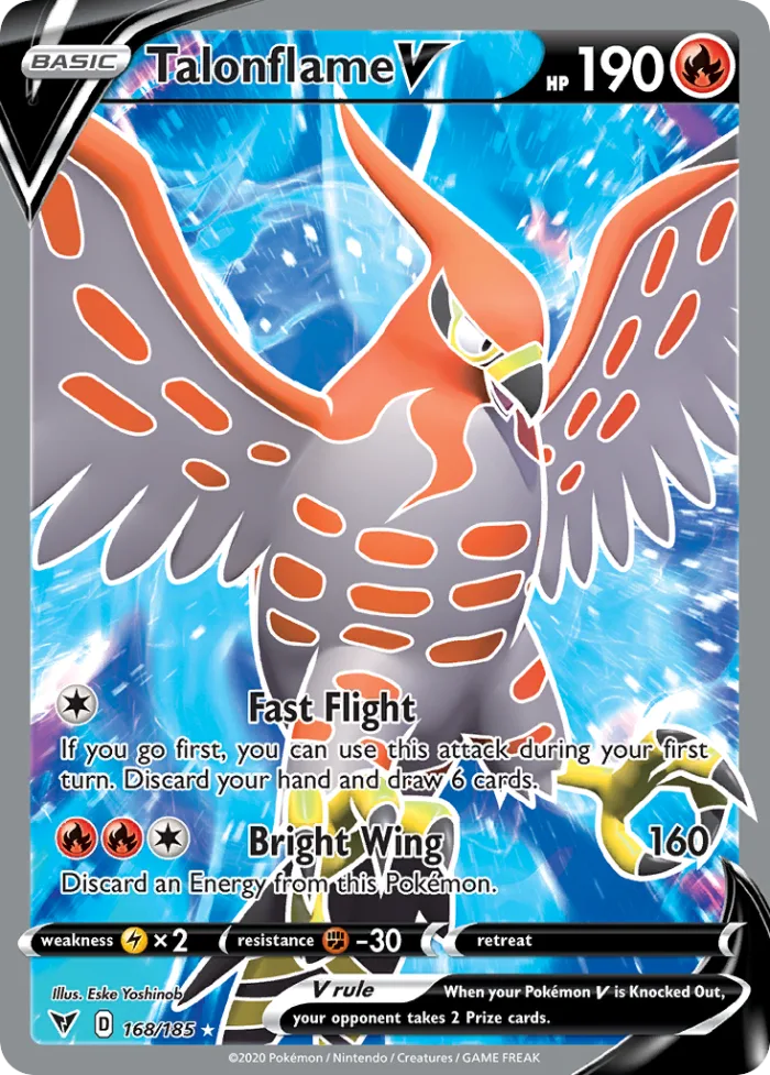 Talonflame V #168 Vivid Voltage Pokemon card