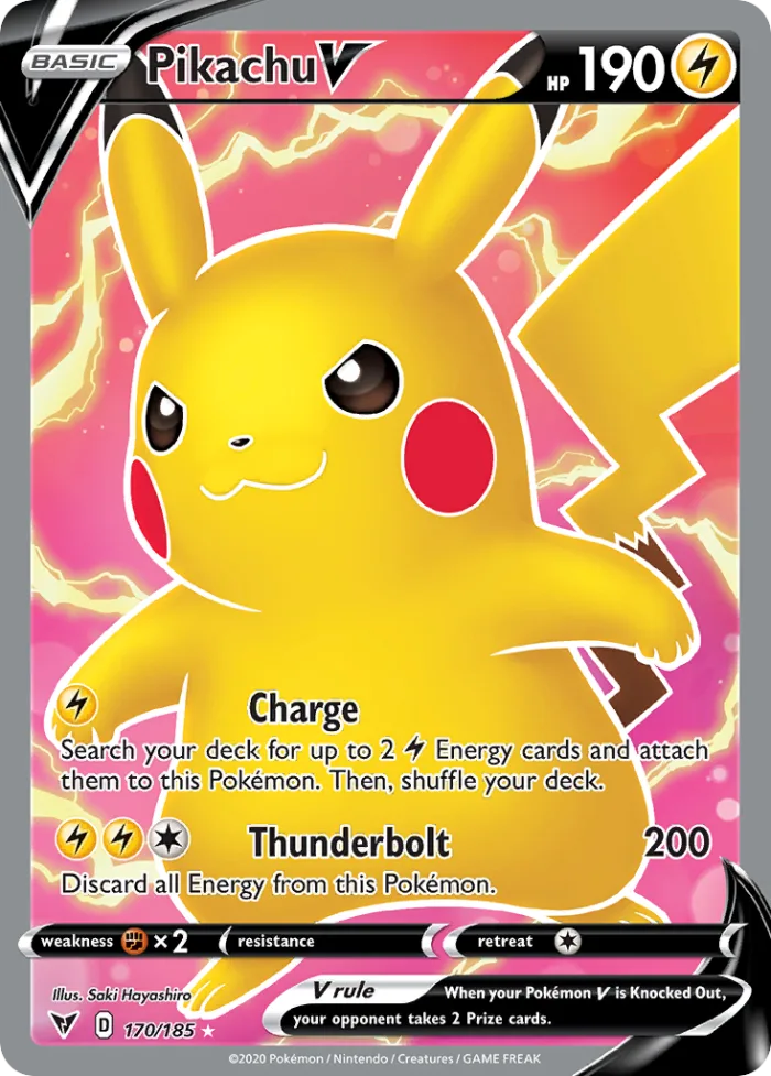 Pikachu V #170 Vivid Voltage Pokemon card