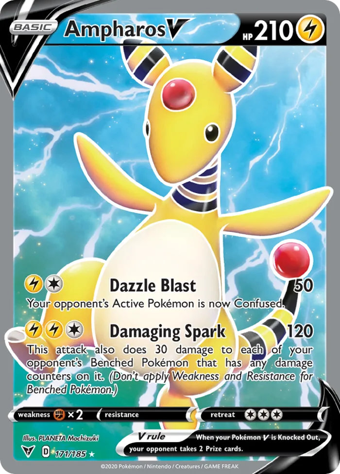 Ampharos V #171 Vivid Voltage Pokemon card