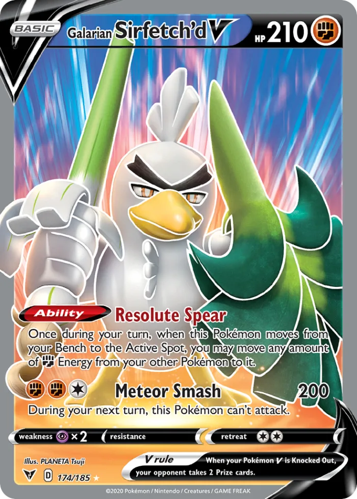 Galarian Sirfetch'd V #174 Vivid Voltage Pokemon card