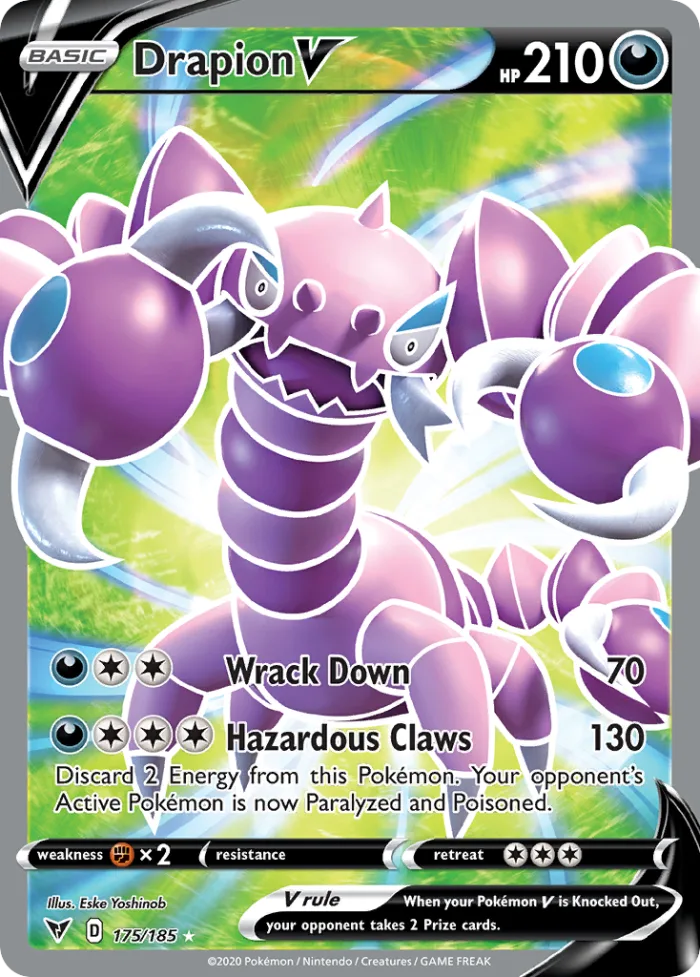 Drapion V #175 Vivid Voltage Pokemon card