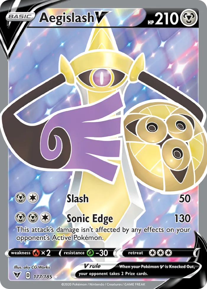 Aegislash V #177 Vivid Voltage Pokemon card