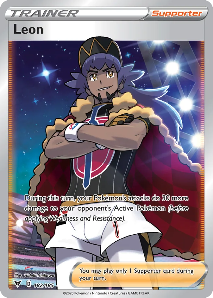 Leon #182 Vivid Voltage Pokemon card