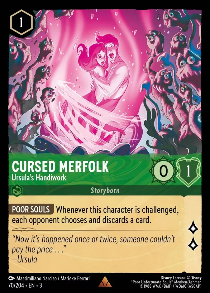 Cursed Merfolk #70 Into the Inklands Disney Lorcana card