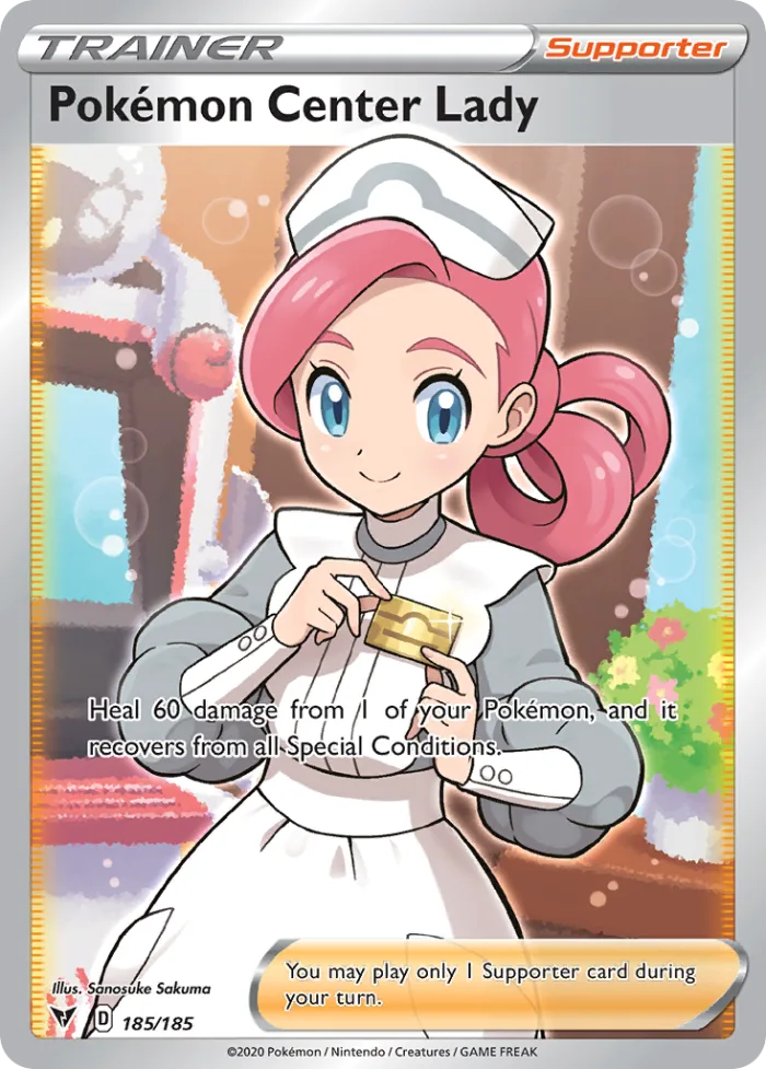 Pokémon Center Lady #185 Vivid Voltage Pokemon card