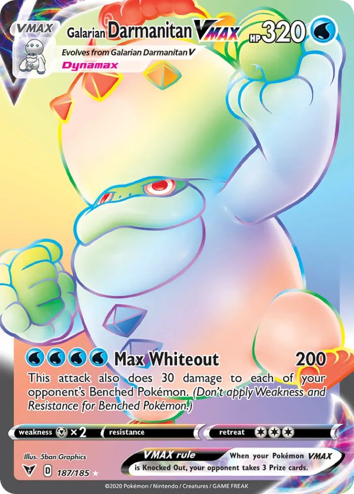 Galarian Darmanitan VMAX #187 Vivid Voltage Pokemon card