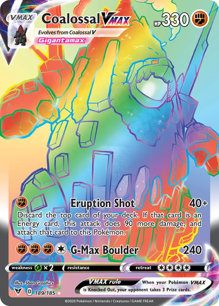 Coalossal VMAX #189 Vivid Voltage Pokemon card