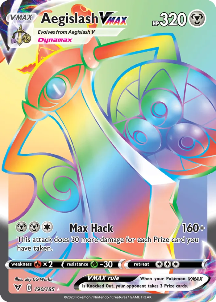 Aegislash VMAX #190 Vivid Voltage Pokemon card