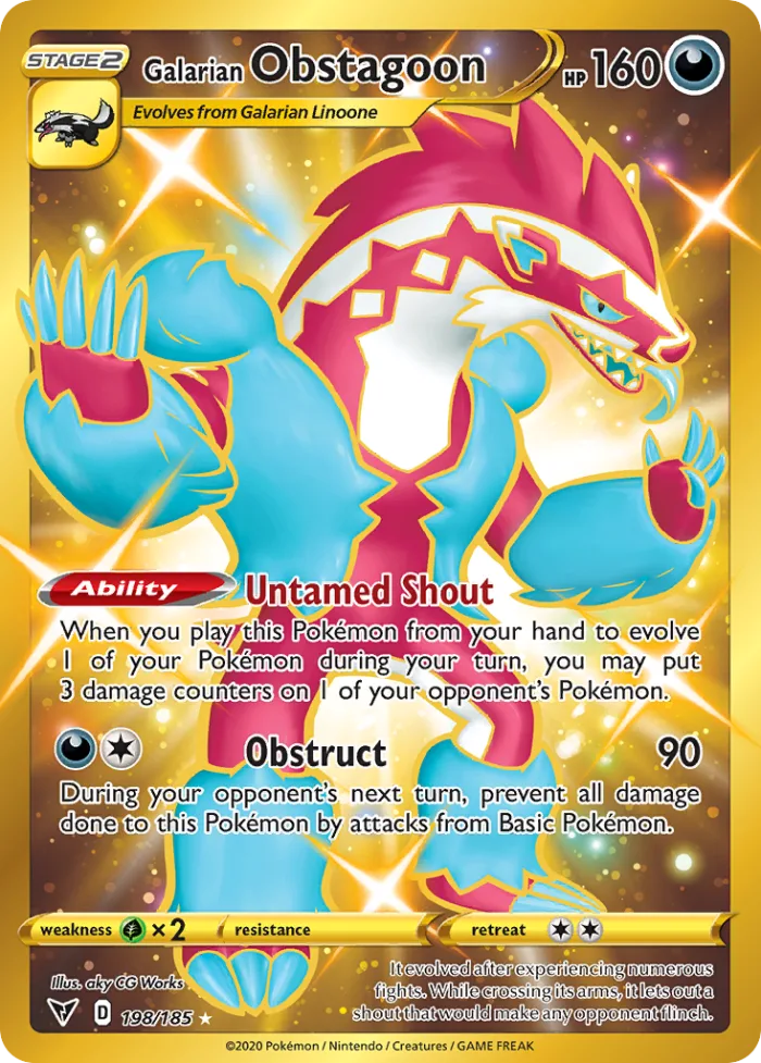 Galarian Obstagoon #198 Vivid Voltage Pokemon card