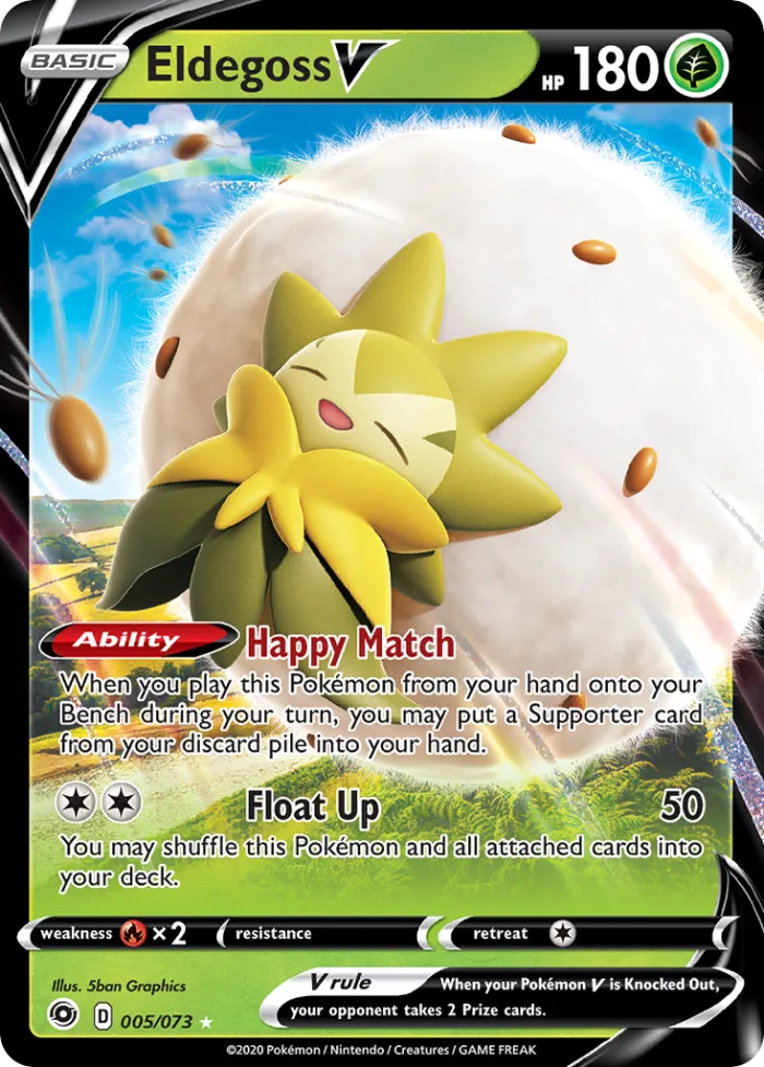 Eldegoss V #5 Champion's Path Pokemon card