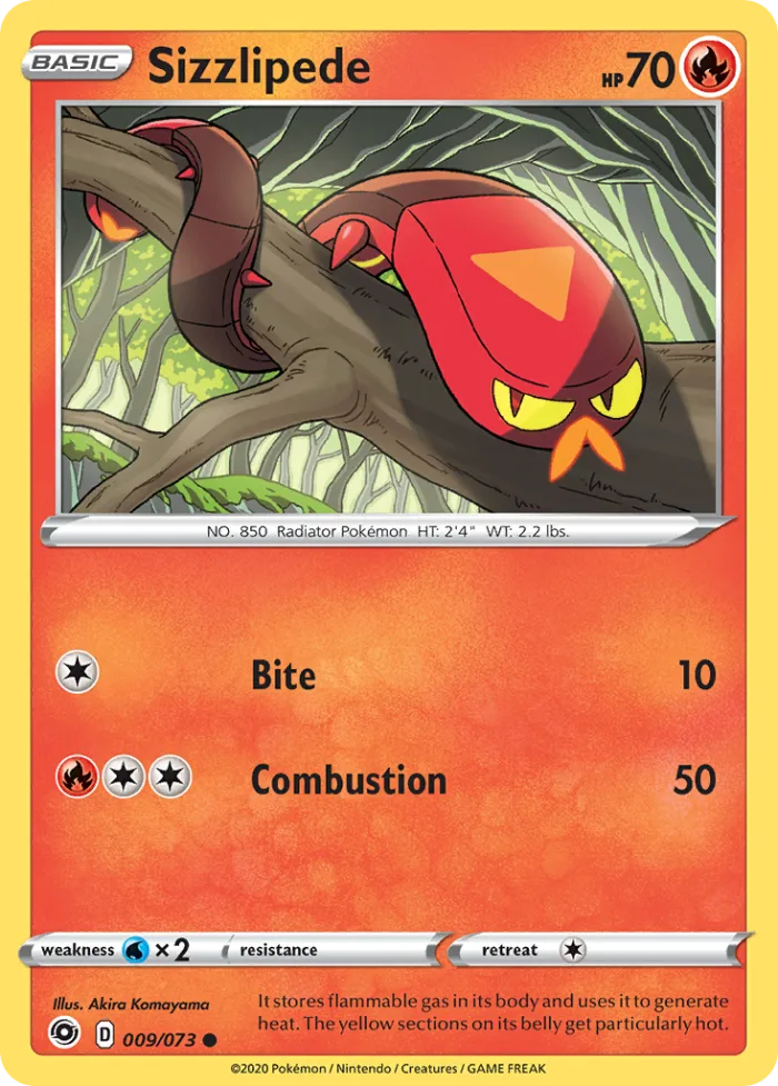 Sizzlipede #9 Champion's Path Pokemon card
