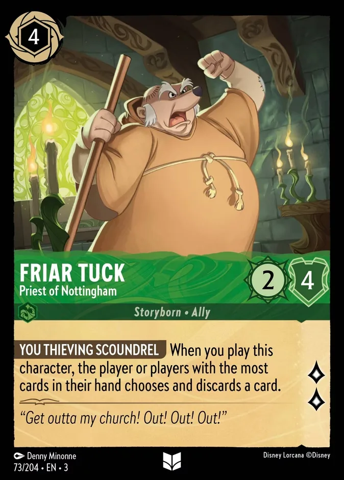 Friar Tuck #73 Into the Inklands Disney Lorcana card