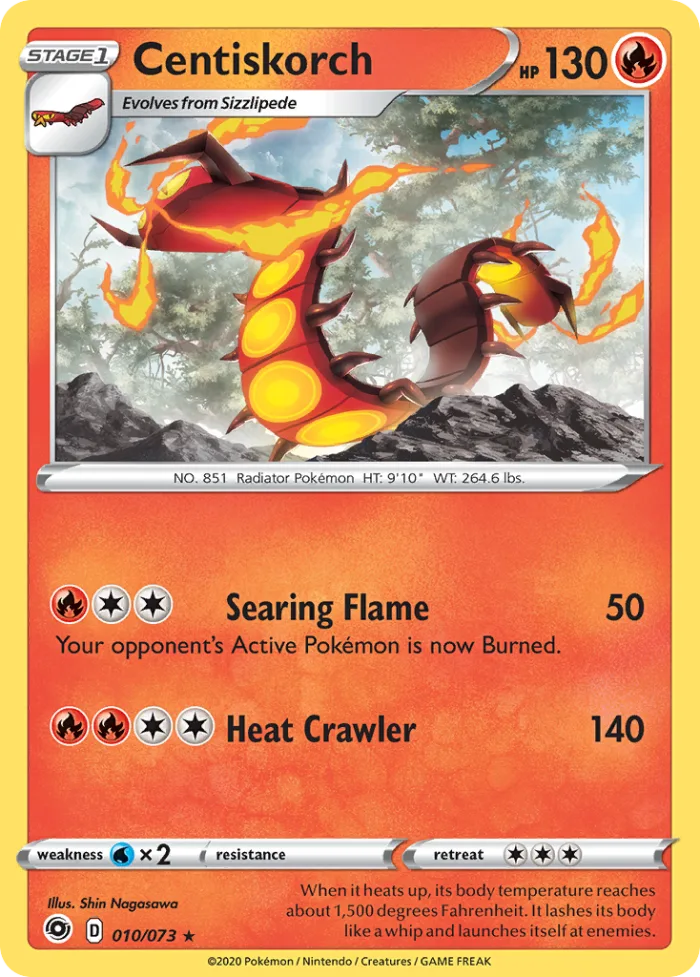 Centiskorch #10 Champion's Path Pokemon card