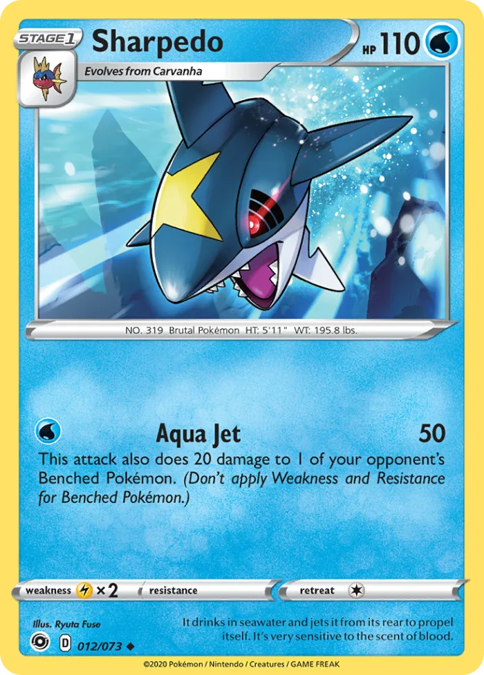 Sharpedo #12 Champion's Path Pokemon card