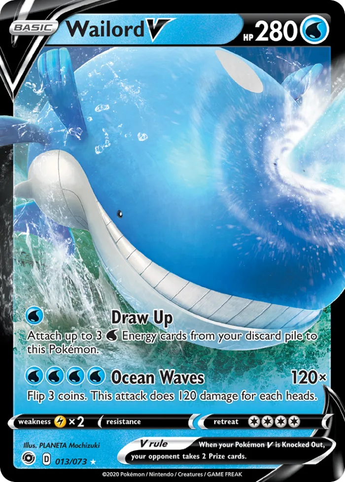Wailord V #13 Champion's Path Pokemon card