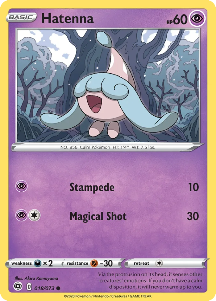Hatenna #18 Champion's Path Pokemon card