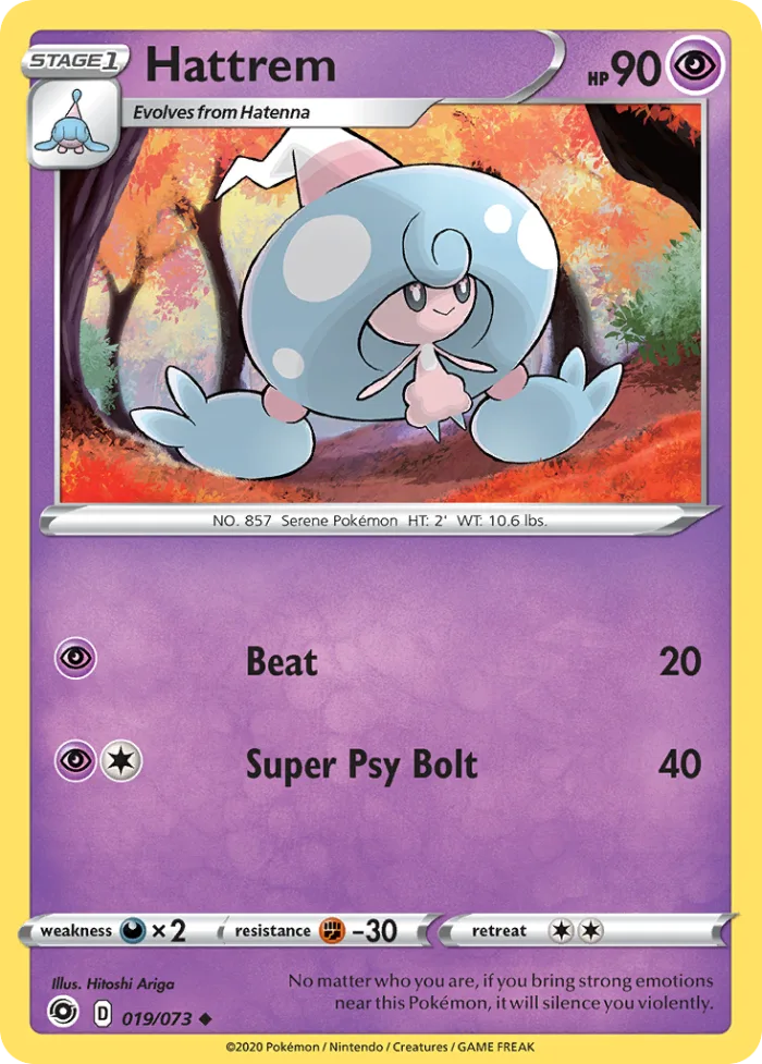 Hattrem #19 Champion's Path Pokemon card